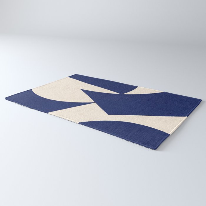 Cut-out Abstract Modern Shapes - blue Rug Gallery Image 3