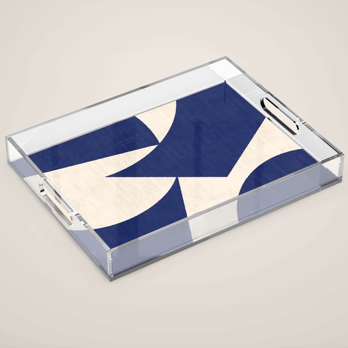 Cut-out Abstract Modern Shapes - blue Acrylic Tray Gallery Image 1