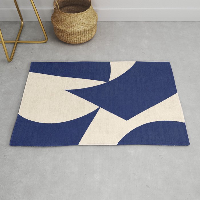 Cut-out Abstract Modern Shapes - blue Rug Gallery Image 1