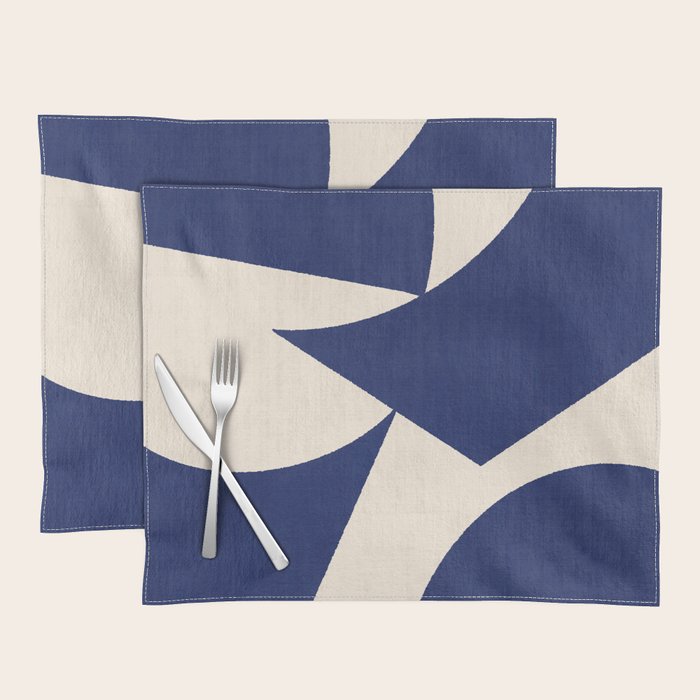 Cut-out Abstract Modern Shapes - blue Placemat Gallery Image 1