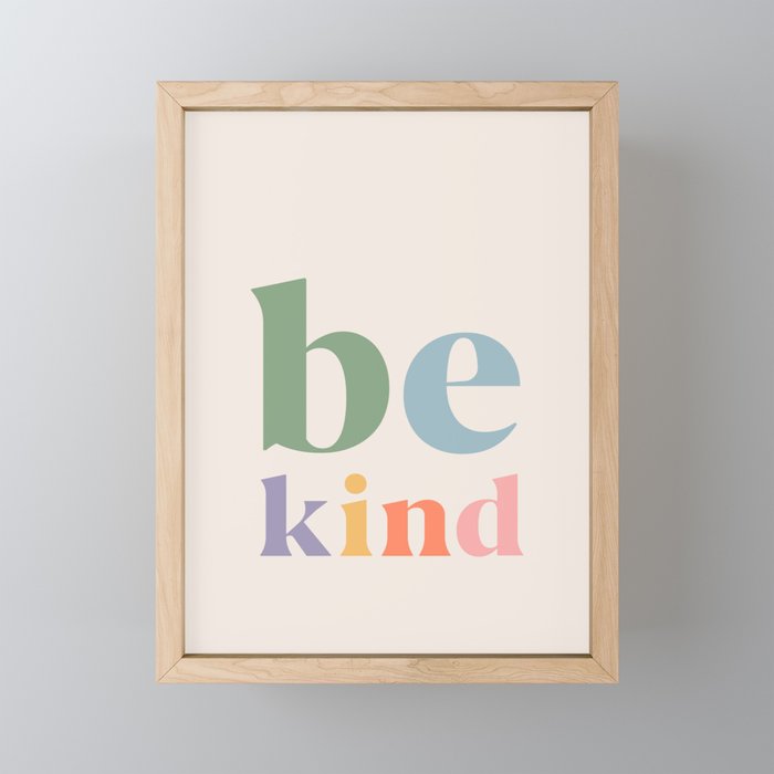 Be Kind Inspirational Quote Danish Pastel Print Mini Art Print Gallery Image 1