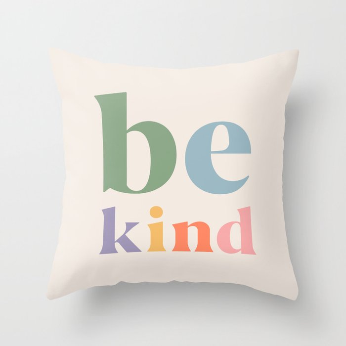Be Kind Inspirational Quote Danish Pastel Print Throw Pillow Gallery Image 6