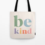 Be Kind Inspirational Quote Danish Pastel Print Tote Bag Gallery Image 1