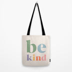 Be Kind Inspirational Quote Danish Pastel Print Tote Bag Gallery Image 2