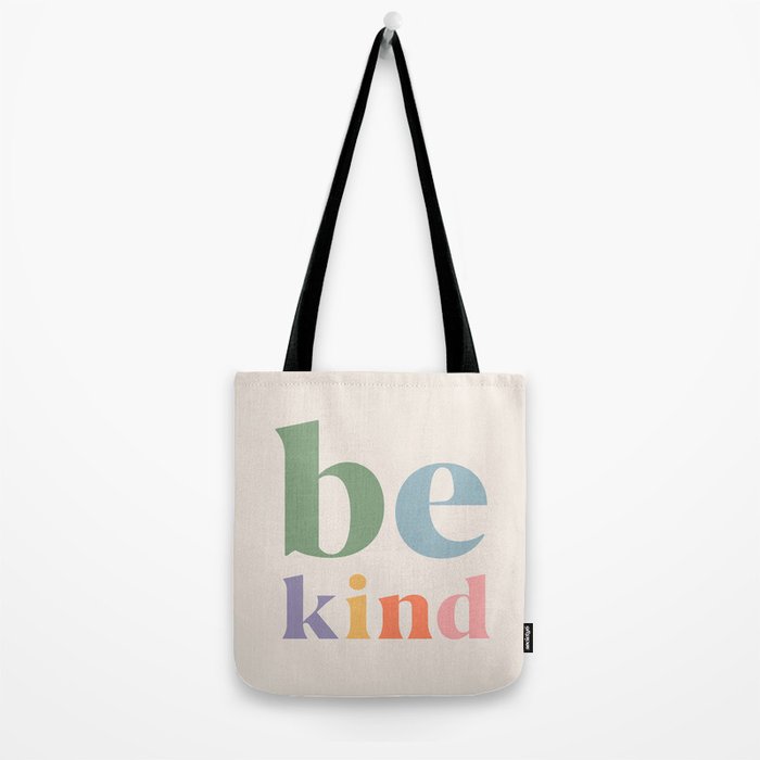 Be Kind Inspirational Quote Danish Pastel Print Tote Bag Gallery Image 2
