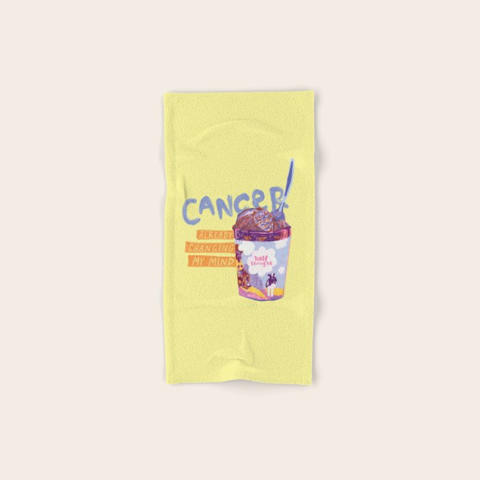 Emo Cancer in Calming Yellow | Zodiac Series Bath Towel Gallery Image 1