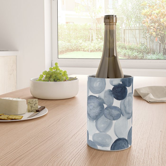 Pebbles Watercolor Abstract Wine Chiller Gallery Image 4