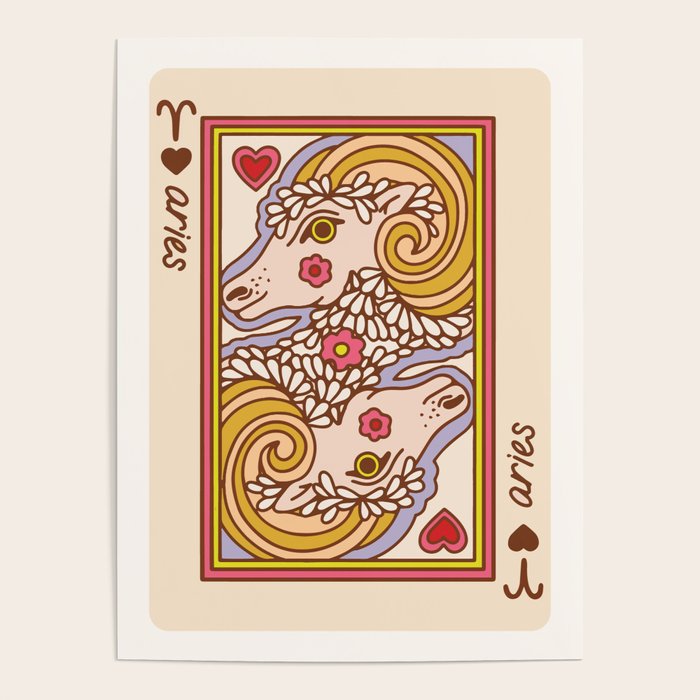 Aries Playing Card Poster