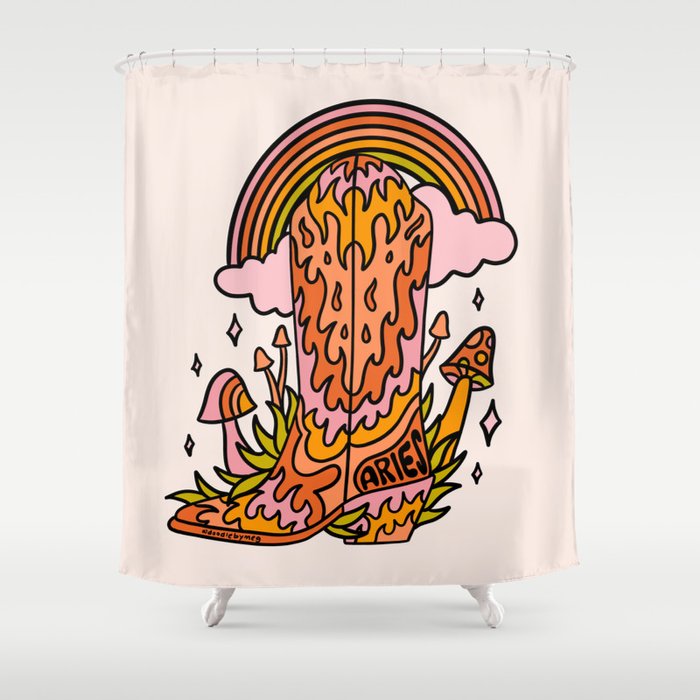Aries Cowboy Boots Shower Curtain Gallery Image 1
