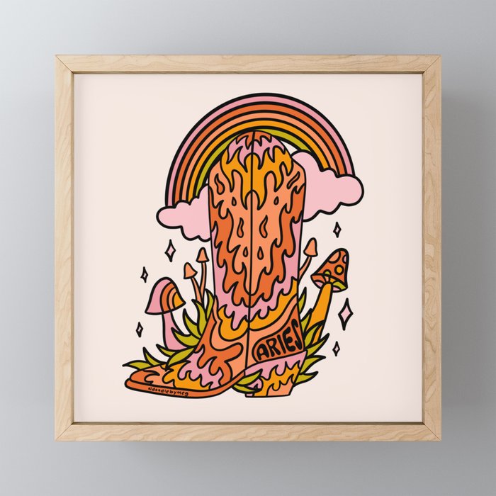 Aries Cowboy Boots Mini Art Print Gallery Image 1