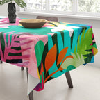 The Black Panther, Tropical Jungle Watercolor Painting, Botanical Forest Colorful Bohemian Illustration, Tiger Leopard Cheetah Animals Tablecloth Gallery Image 3