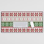 Green & Red Winter Fair Isle Desk Mat Gallery Image 1