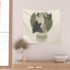 Cat and Plant 44 Wall Tapestry Gallery Image 2