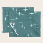 Mid Century Modern Stars (Ocean Green) Placemat Gallery Image 1