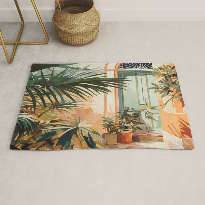 Villa Courtyard Mediterranean Art Rug Gallery Image 1