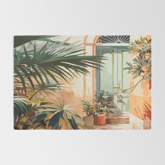 Villa Courtyard Mediterranean Art Rug Gallery Image 2