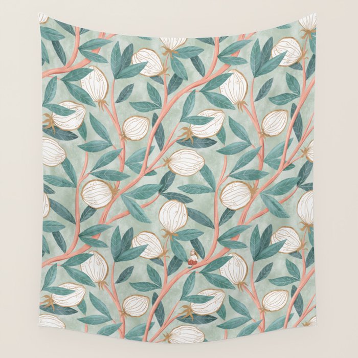Whimsical Fruit with little girl Wall Tapestry Gallery Image 4