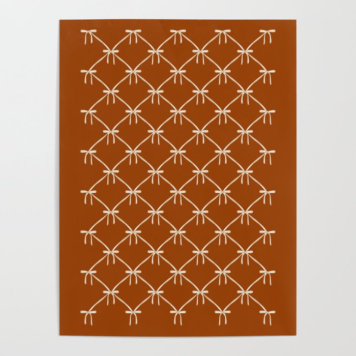 Bows & Ribbons Pattern XIV Rust Poster Gallery Image 4