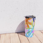 Sunny Day Bold Abstract Florals Multicolor Cheerful Summer Pattern Travel Mug Gallery Image 4