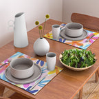 Sunny Day Bold Abstract Florals Multicolor Cheerful Summer Pattern Placemat Gallery Image 2
