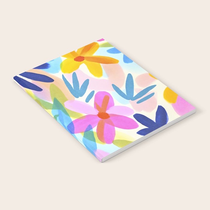 Sunny Day Bold Abstract Florals Multicolor Cheerful Summer Pattern Notebook Gallery Image 2