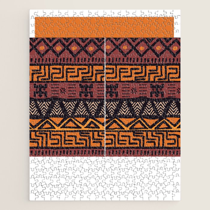 Tribal ethnic geometric pattern 021 Jigsaw Puzzle Gallery Image 1