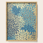 Christmas, Flower Garden, Gold and Blue, Floral Prints Serving Tray Gallery Image 1