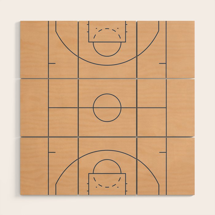 Basketball Court  Wood Wall Art Gallery Image 1