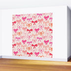 Ribbons and bows sweet coquette style hand drawn pattern Wall Mural Gallery Image 2
