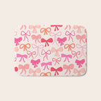 Ribbons and bows sweet coquette style hand drawn pattern Bath Mat Gallery Image 1