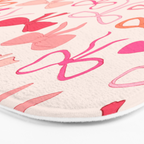 Ribbons and bows sweet coquette style hand drawn pattern Bath Mat Gallery Image 3