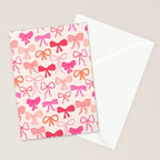 Ribbons and bows sweet coquette style hand drawn pattern Stationery Card Gallery Image 2