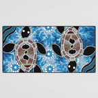 Authentic Aboriginal Art - Sea Turtles Desk Mat Gallery Image 3