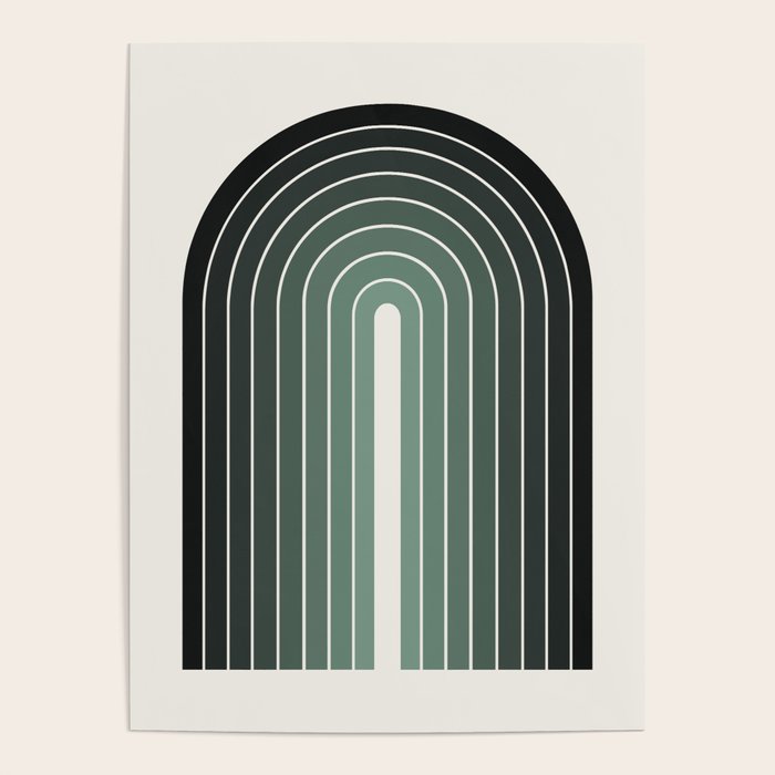 Gradient Arch IV Earthy Green Mid Century Modern Rainbow Poster Gallery Image 4