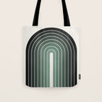 Gradient Arch IV Earthy Green Mid Century Modern Rainbow Tote Bag Gallery Image 1