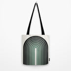 Gradient Arch IV Earthy Green Mid Century Modern Rainbow Tote Bag Gallery Image 2