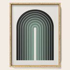 Gradient Arch IV Earthy Green Mid Century Modern Rainbow Serving Tray Gallery Image 1