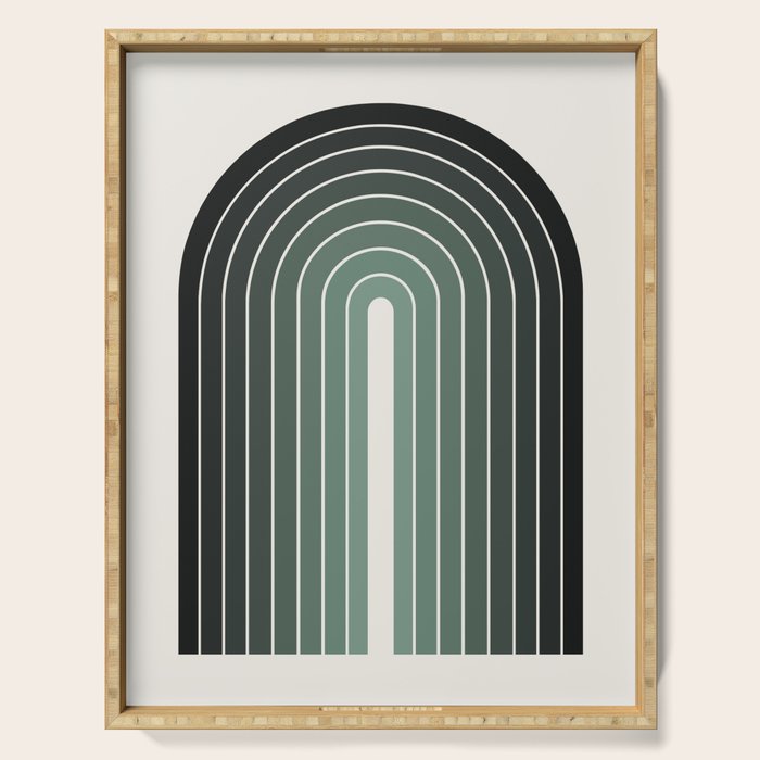 Gradient Arch IV Earthy Green Mid Century Modern Rainbow Serving Tray Gallery Image 1