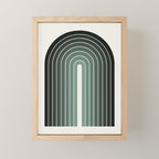 Gradient Arch IV Earthy Green Mid Century Modern Rainbow Mini Art Print Gallery Image 1