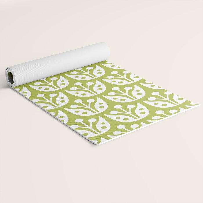 Mid Century Flower Pattern 5 Yoga Mat Gallery Image 2