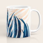 Palm tree, coastal watercolor, pink navy Coffee Mug Gallery Image 1