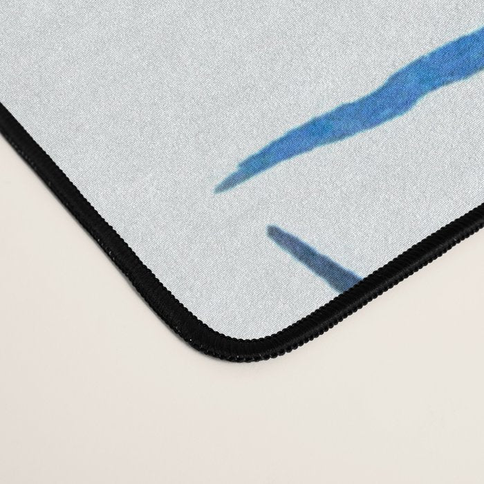 Palm tree, coastal watercolor, pink navy Desk Mat Gallery Image 4