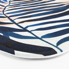Palm tree, coastal watercolor, pink navy Bath Mat Gallery Image 3