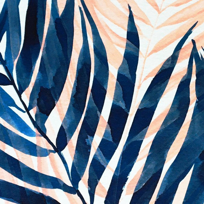 Palm tree, coastal watercolor, pink navy Coffee Mug Gallery Image 2