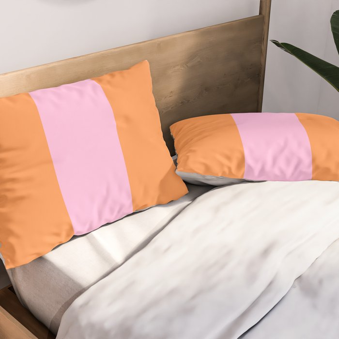 Orange and Pink Stripes  Pillow Sham Gallery Image 2