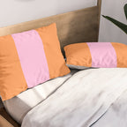 Orange and Pink Stripes  Pillow Sham Gallery Image 2