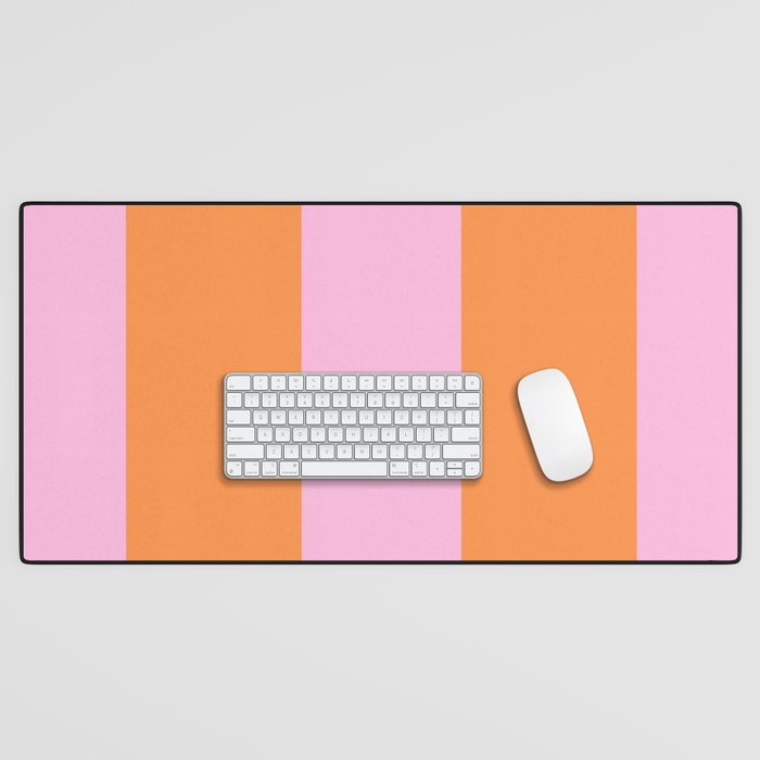 Orange and Pink Stripes  Desk Mat Gallery Image 1