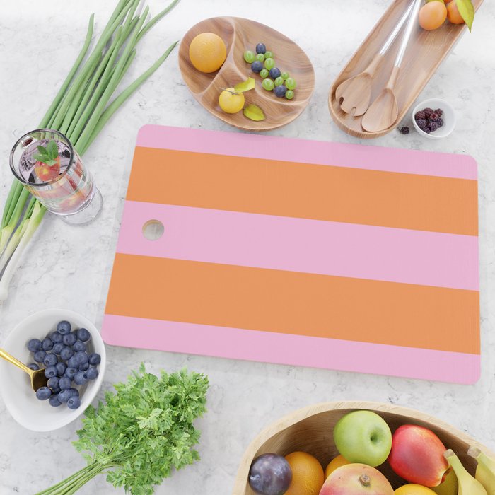 Orange and Pink Stripes  Cutting Board Gallery Image 2