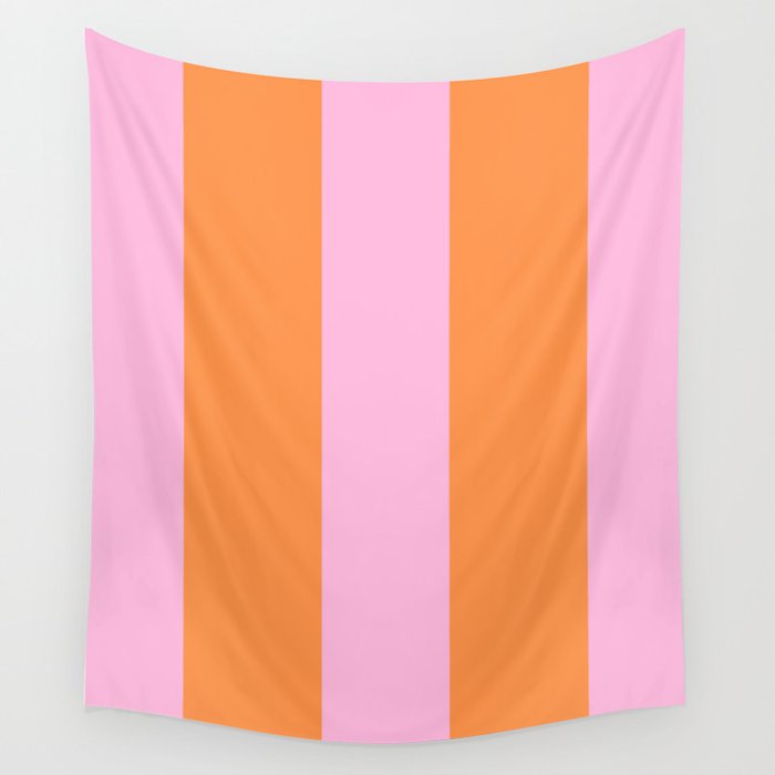 Orange and Pink Stripes  Wall Tapestry Gallery Image 4