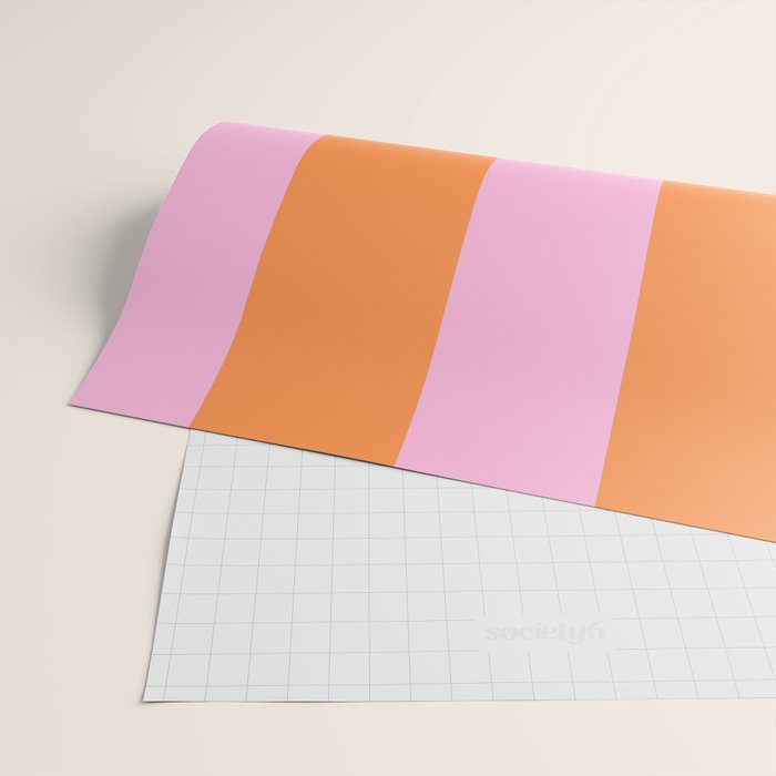 Orange and Pink Stripes  Wrapping Paper Gallery Image 2